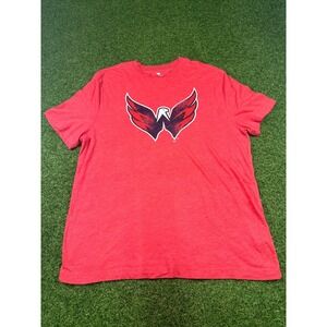 Fanatics T-Shirt Mens Size XL Washington Capitals NHL Red Crew Neck Short Sleeve